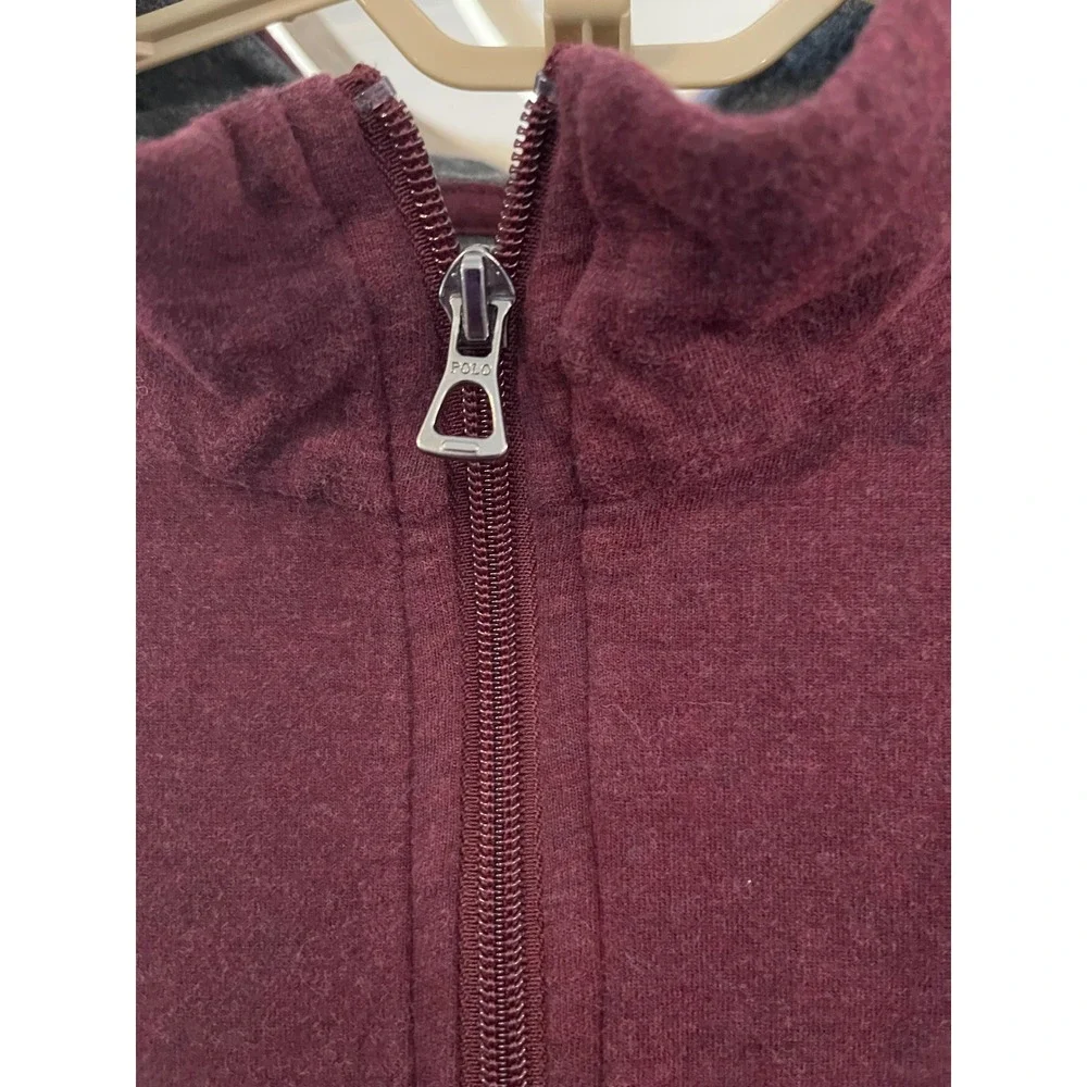 Polo Ralph Lauren Mens 3XB Burgundy Heather Quarter Zip Pullover Pony Logo